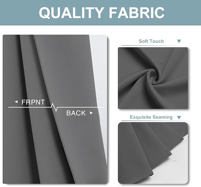 ChrisDowa Blackout Curtains for Bedroom and Living Room 45 Inches Long | 2 - Image 3