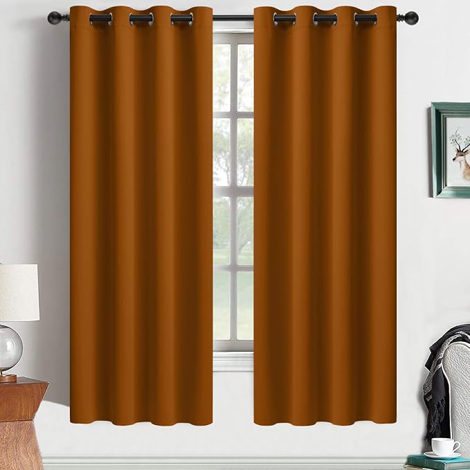 Yakamok Room Darkening Curtains 52x63 inch Length Burnt Orange-Living Room | 2 by Yakamok