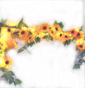 2 Pack 8.8FT Artificial Sunflower Garland with 100 LED Fairy String Lights,Fake Vines Faux Sunflowers Hanging Garland Silk Flowers Hanging Plant for Indoor,Outdoor,Wedding,Wall,Birthday Party