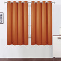 Orange Blackout Curtains 52 x 63 Inch Length/Set of 2 Curtain Panels/Thermal by Lemomo