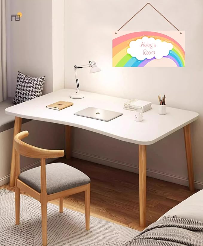 Personalized Signs Rainbow Wall Hanging Plaque Sign Magic Rainbow Sign For Girls Room Door Decor Baby Nursery Home Art Décor For Kids Room Little Man Cave