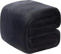 Polar Fleece Blanket Travel Size Lightweight Throw for The Bed Extra Soft Brush Fabric Super Warm Sofa Blanket 50"x 61"(Black Travel)