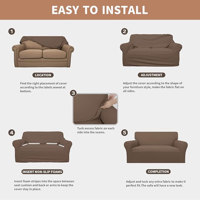 Easy-Going 100% Waterproof Couch Cover, 3 Cushion Oversized Sofa Cover | - Image 5