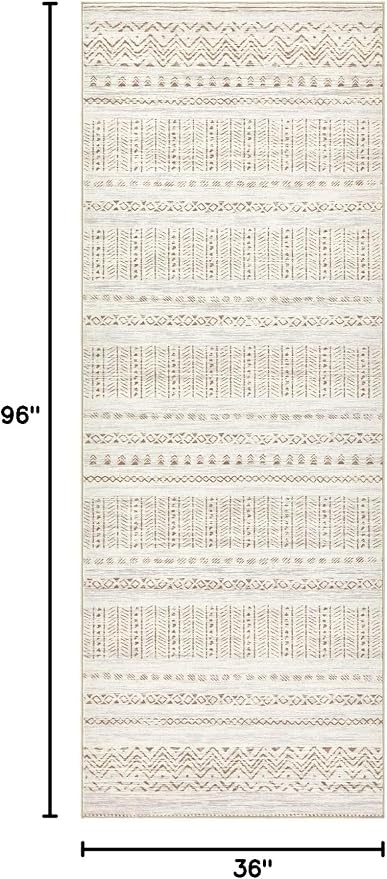 cotiled Hallway 3x8 Runner Rugs Washable Boho Moroccan Soft Rug | Non-Slip - Image 2
