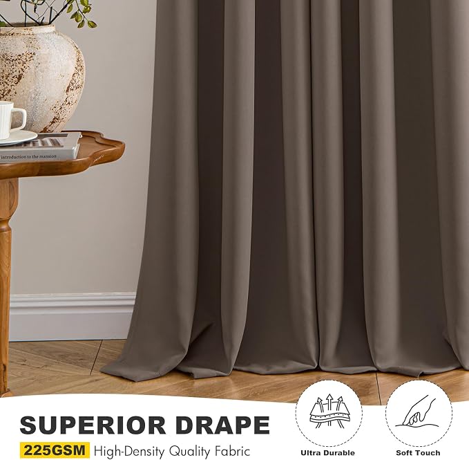 MIULEE Blackout Curtains for Bedroom 2 Panels 40 x 84 Inch Long Tan Brown | - Image 5