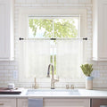 MIULEE 2 Panels Kitchen Tiers Half Window Sheer Curtains 29 X 36 Inch Ivory | by MIULEE