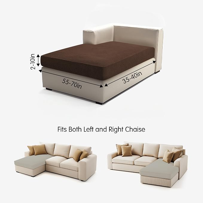 Hokway Stretch Chaise Cover Individual Couch Cushion Slipcovers Reversible - Image 3