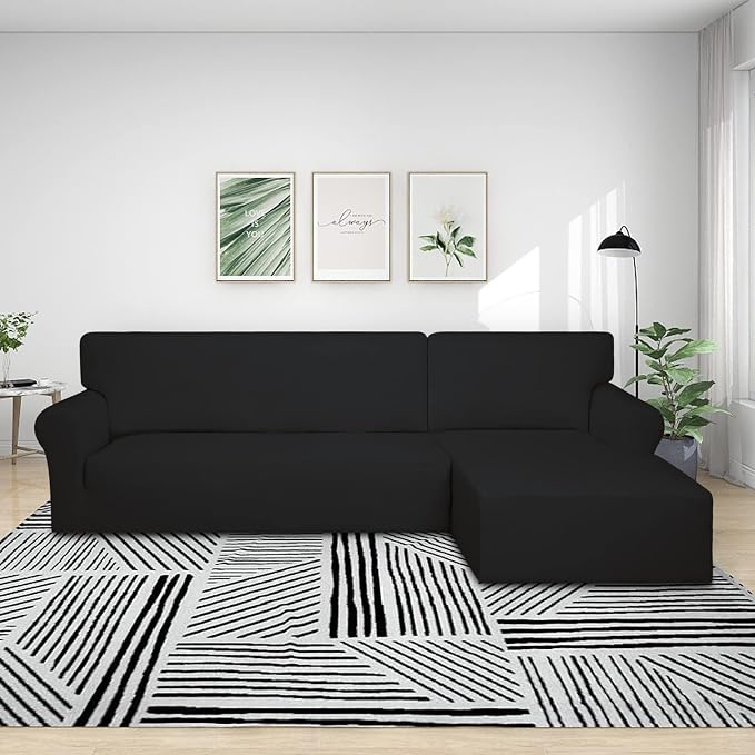 PureFit Stretch Sectional Couch Covers 2 pcs Non Slip L Shape Sofa Cover | - Image 2