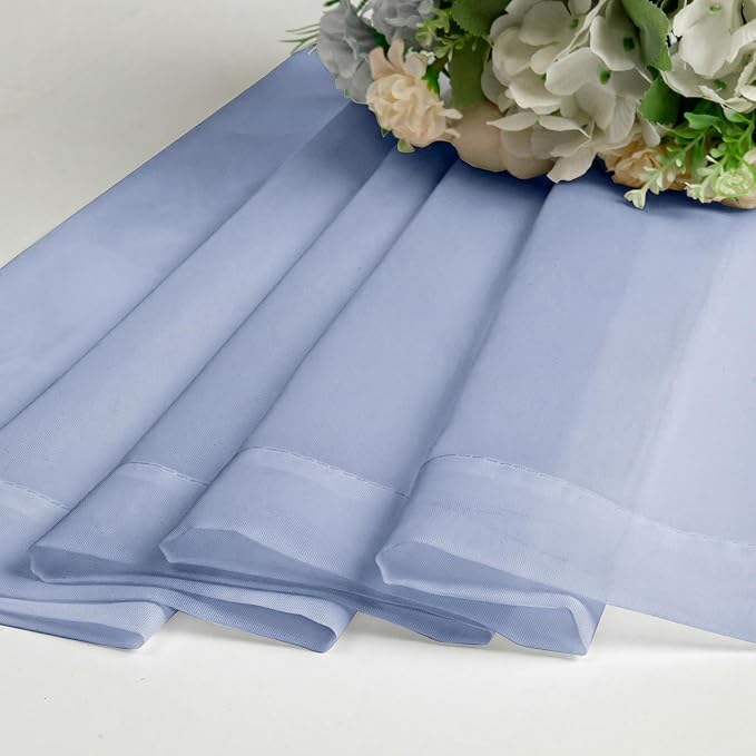 Denim Blue Sheer Curtains 72 Inches Long 2 Panels, Rod Pocket Light Filtering - Image 9