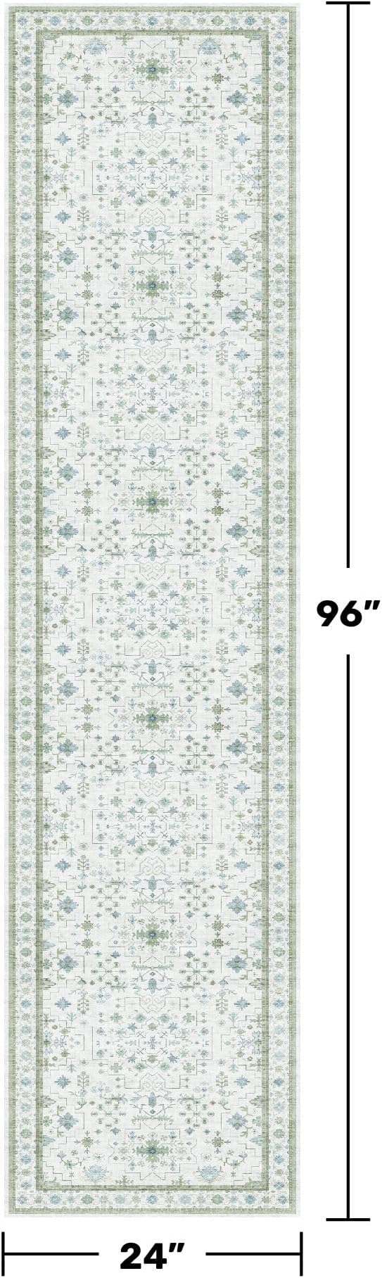 Washable Oushak 2x8 Bathroom Runner Rug - Image 2