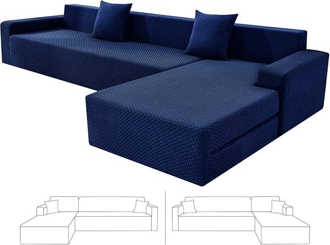ZNSAYOTX Sectional Couch Covers, Stretch Jacquard Slipcovers by ZNSAYOTX