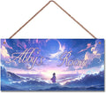 Personalized Fantasy Sign Sky Painting Art Décor For Kids Room Custom Name Dream Girl Door Wall Decor For Girls Room, Floral Nursery Art Plate For Boys Bedroom