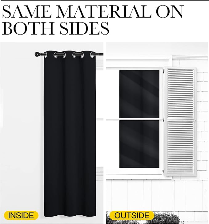 NICETOWN Bathroom Blackout Thermal Curtains and Drapes - Image 4