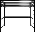 DHP Miles Metal Full Loft Bed with Desk, Black