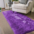Latepis Washable Runners 2x6 Fluffy Shaggy Rug Purple Faux Sheepskin Fur Rug by Latepis