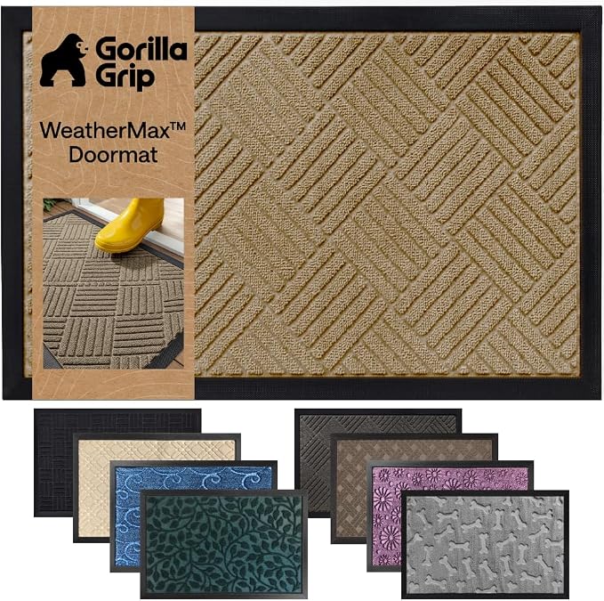 GORILLA GRIP 100% Waterproof All-Season WeatherMAX Doormat US Designed Natural by Unknown