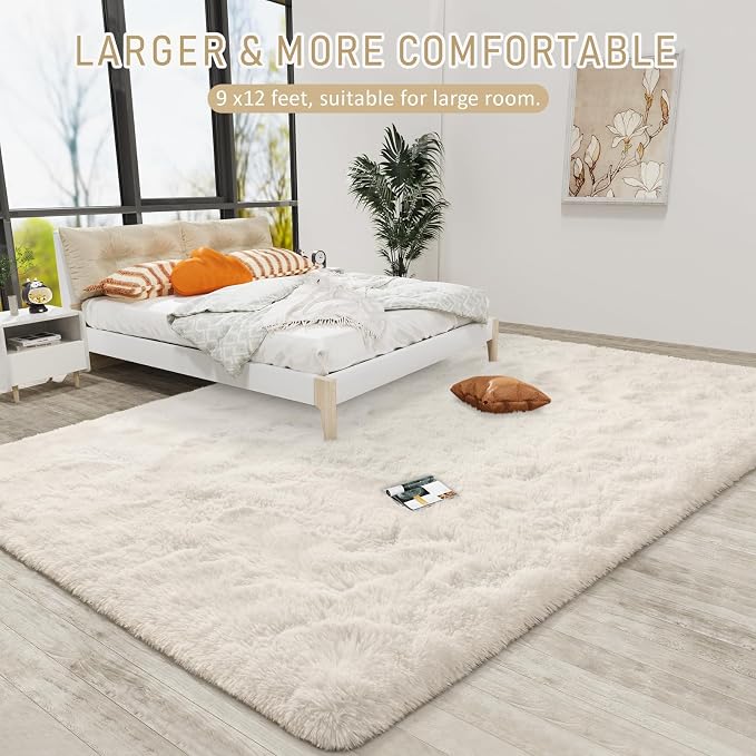 LOCHAS Area Rugs 10x14 Fluffy Living Room Carpets - Image 2