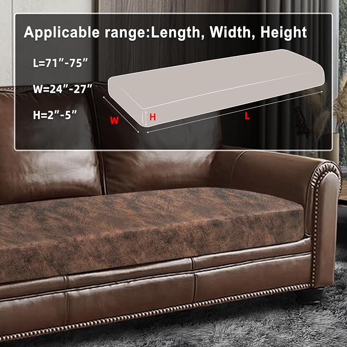 ANARACHON Leather Look Couch Cushion Covers Sofa Seat Slipcovers Sets Couches - Image 3