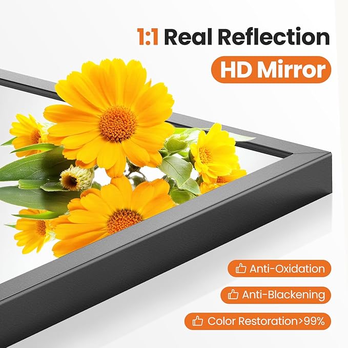 Sweetcrispy 24"x36.5" Arched Black Bathroom Mirrors for Wall, Bathroom Mirrors for Over Sink, Wall Decor for Bathroom, Entryway, Bedroom, Vanity