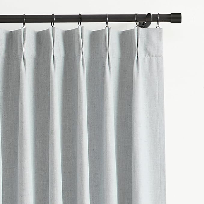 Vision Home Blue Fog Pinch Pleated Full Blackout Curtains Linen Blended Room - Image 4