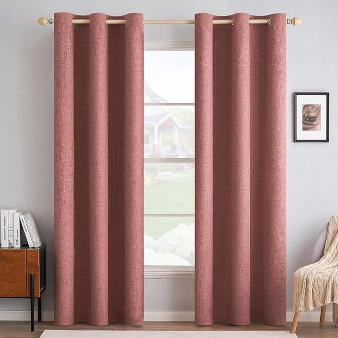 MIULEE 100% Blackout Linen Curtains by MIULEE