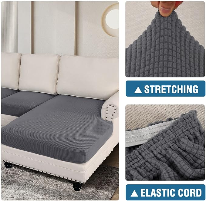 H.VERSAILTEX Sectional Couch Covers 4 Pieces Sofa Seat Cushion Covers L Shape - Image 7