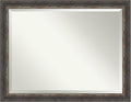 Amanti Art Brown Bathroom Mirror for Over Sink, 35x45 Bark Rustic Char Rectangle Vanity Mirror, X-Large Country Rustic Frame, Hangs Horizonally and Vertically, Bathroom Wall Decor, Beveled Edge