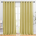 NICETOWN Room Darkening Curtains for Sliding Glass Door, Grommet Thermal Window Treatment Room Dividers Curtains for Living Room/Bedroom, Paler Yellow, 2 Panels, W66 x L102