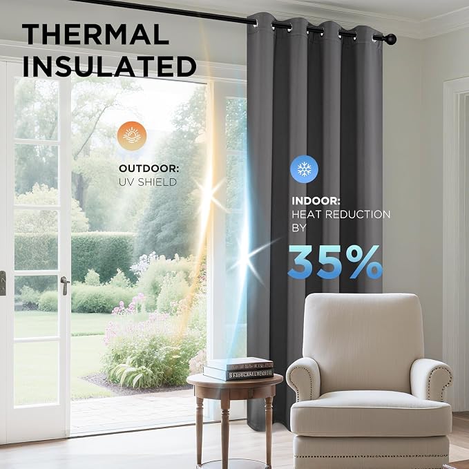 Joydeco Long Blackout Curtains for Bedroom 108 Inch 2 Panels - Image 4