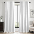 102 inch blackout curtains for Sliding door 2 Panels 100% Blackout Linen by Topfinel