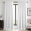 92 inch long Linen blackout Curtains 2 Panels by Topfinel