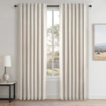 Topfinel 80 Inch Long Linen Blackout Curtains 2 Panels Set by Topfinel