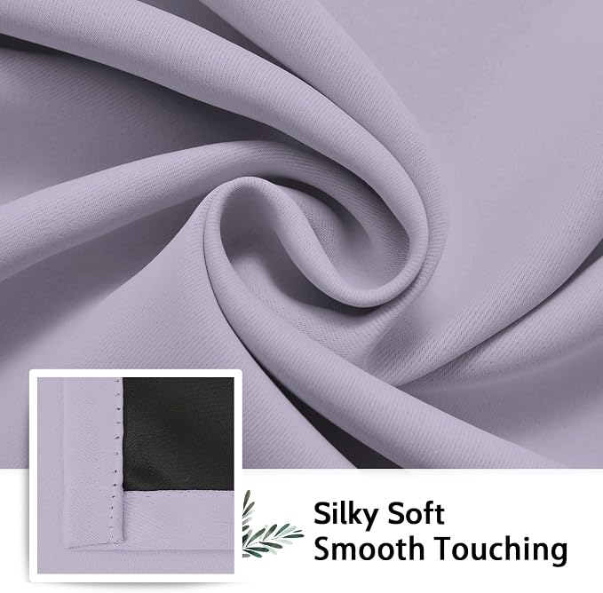 SimpleHome Lilac 100% Blackout Curtains Room Darkening Living Room 84 Inch | - Image 7