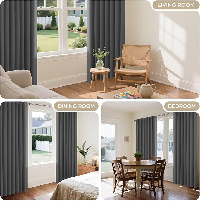 Joydeco Blackout Curtains 96 Inches Long, Thermal Insulated Black Out Curtains - Image 7