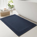 RESARE Waffle Bath Mat for Bathroom, Non Slip Bathroom Rugs 18"x30" Navy | by Resare