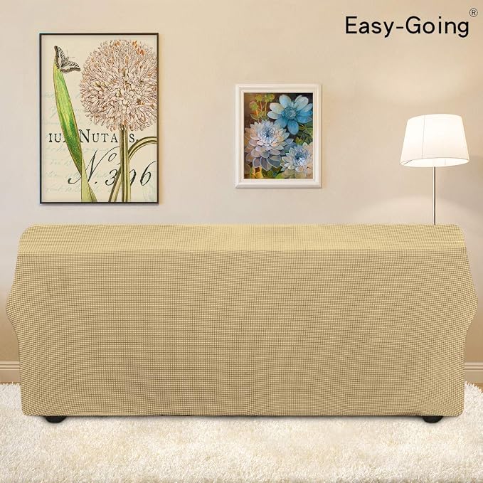 Easy-Going Stretch 4 Seater Oversized Sofa Couch Cover Beige | 1-Piece Extra - Image 3