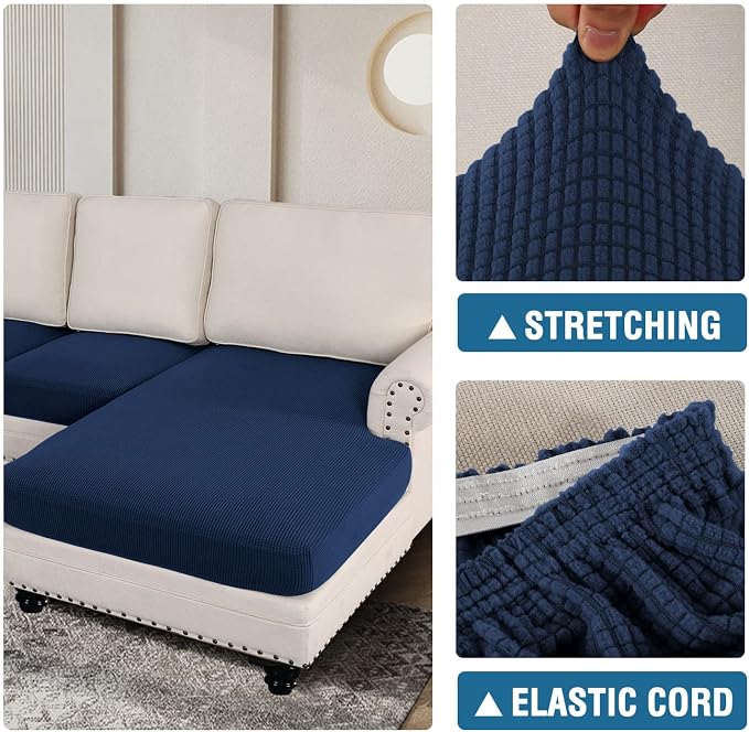 H.VERSAILTEX Sectional Couch Covers 4 Pieces Sofa Seat Cushion Covers L Shape - Image 7