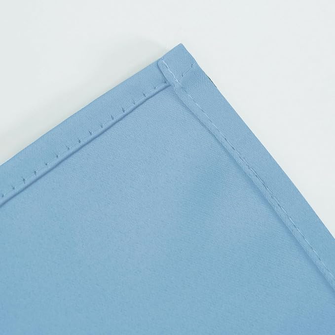 Blackout Curtains 40 x 63 inch/Sky Blue Curtains Set of 2 Panels/Thermal - Image 6