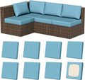 8Pcs Outdoor Cushion Covers, Stretch Patio Furniture Couch Chair Slipcovers | by VORSHAPE