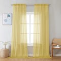 Chyhomenyc Yellow Sheer Curtains 96 inches Long 2 Panels, Light Filtering Soft Airy Solid Elegant Voile Window Treatment Drapes for Bedroom Living Room Wedding Party Decor, 42 Wx96 L, 8FT L