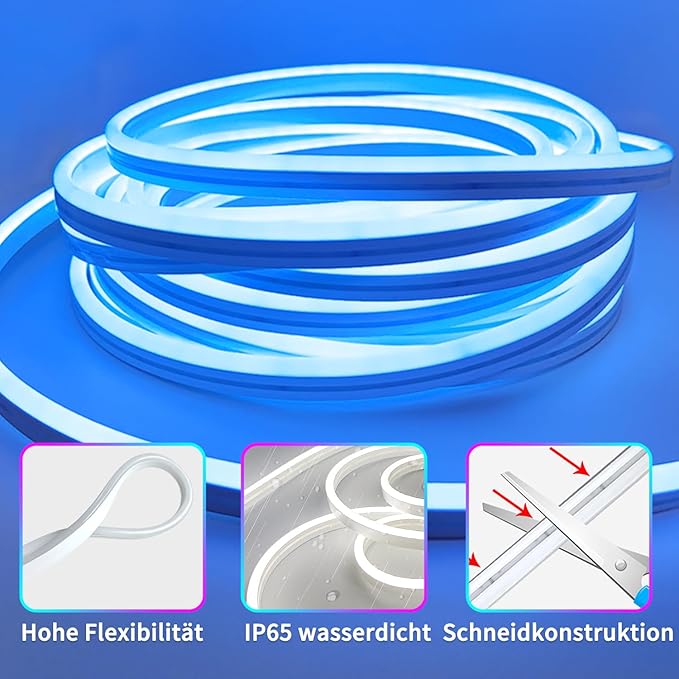 132Ft Neon Rope Lights,Flexible Led Rope Light Control with App/Remote,Multiple Mode Rope Lights,IP65 Outdoor RGB Led Neon Lights Waterproof,Music Sync Gaming Led Neon Light Strip for Bedroom