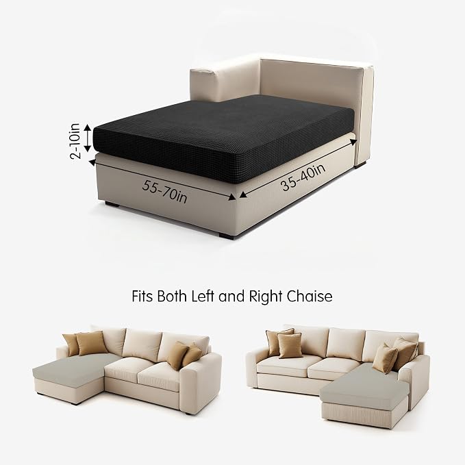 Hokway Stretch Chaise Cover Individual Couch Cushion Slipcovers Reversible - Image 3