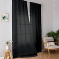 Simplebrand Black Sheer Curtains 96 Inches Long, Light Filtering Rod Pocket by Simplebrand