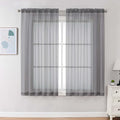 Chyhomenyc Charcoal Grey Sheer Curtains 63 Inches Long 2 Panels, Light by Chyhomenyc