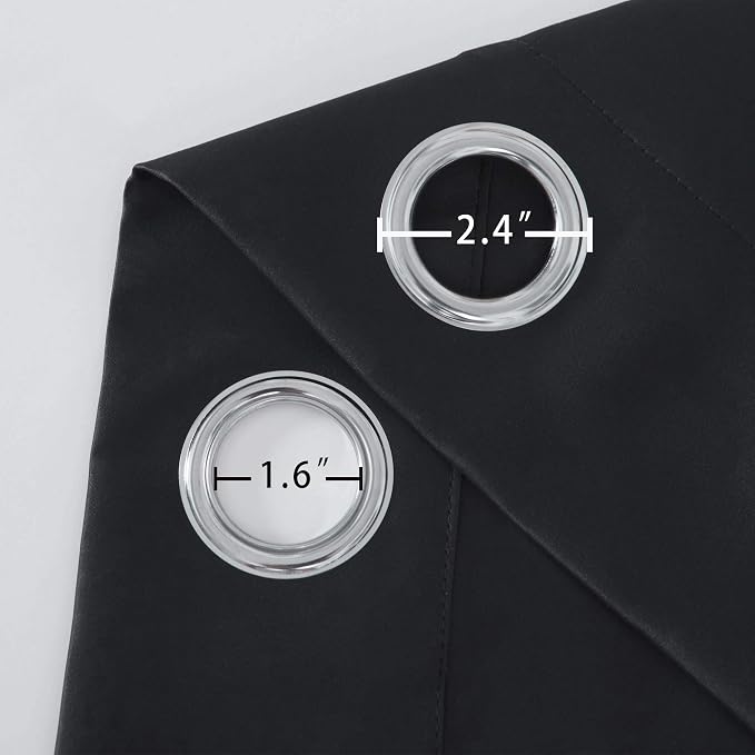 Blackout Curtains 66 x 84 inch/Black Curtains Set of 2 Panels/Thermal Insulated - Image 6