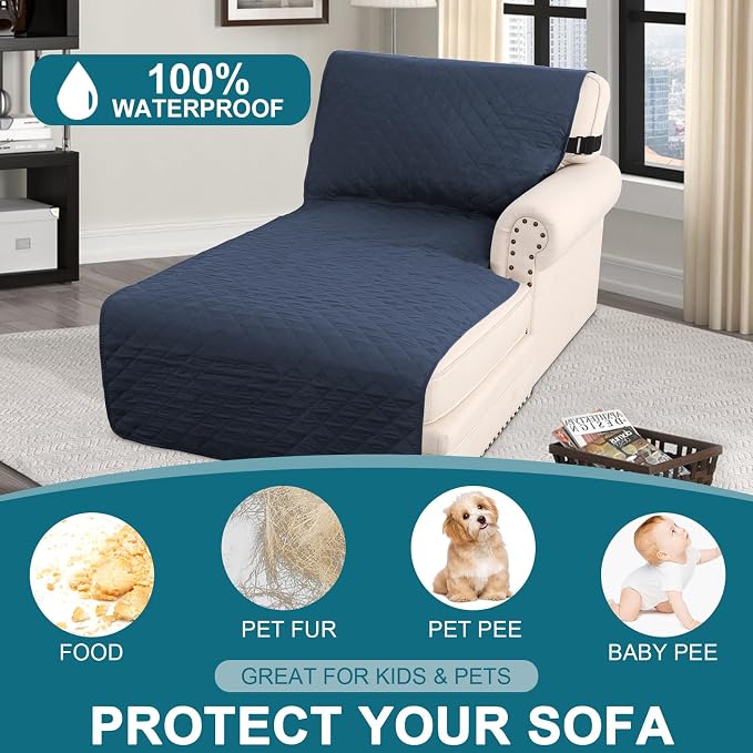 Turquoize 100% Waterproof Sofa Covers Chaise Lounge L Shape Sofa Protector Slip - Image 2