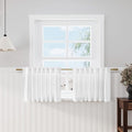Linen Textured White Curtains Window Toppers Valances Semi Sheer Linen Curtains by Nanspring