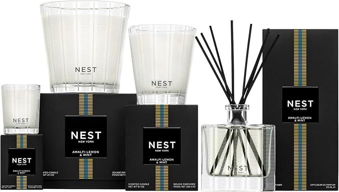 NEST New York Reed Diffuser Liquid Refill, Amalfi Lemon & Mint - 5.9 fl oz - Fragrance for Up to 90 Days - Flame Free