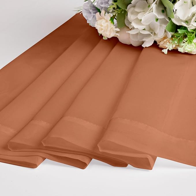 Chyhomenyc Burnt Orange Sheer Curtains 84 Inch Length 2 Panels | Light Filtering - Image 6