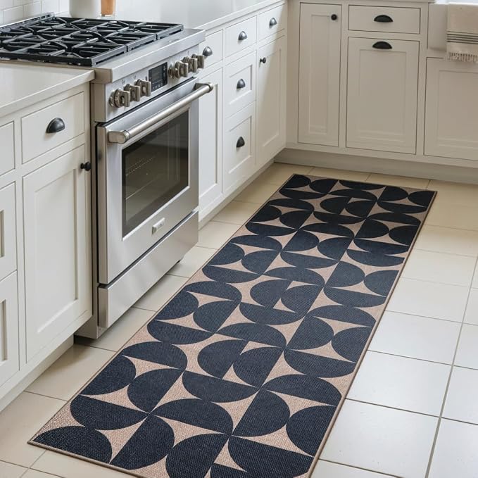Lahome Semi Circle Easy Jute Kitchen Runner Rug, 2x6 Non Slip Runner Rug | by Lahome